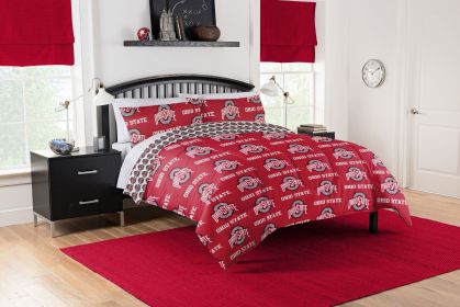 Ohio State University Buckeyes Rotary Queen Bed In a Bag Set