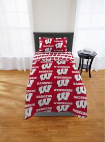 Wisconsin Badgers Twin Rotary Bed In a Bag Set